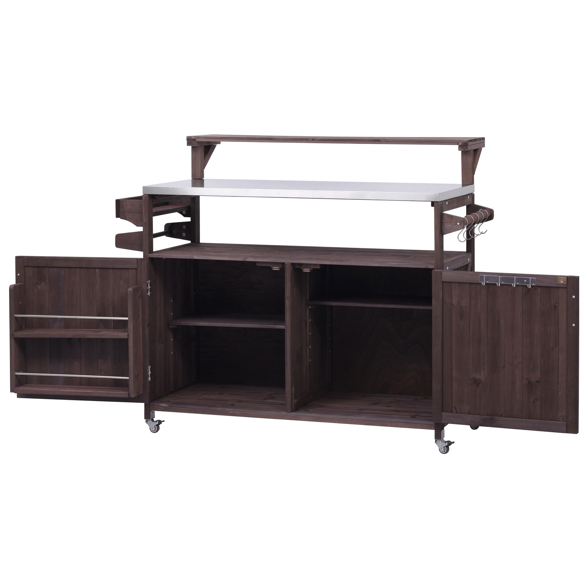 Outdoor Kitchen Island with Raised Shelf
