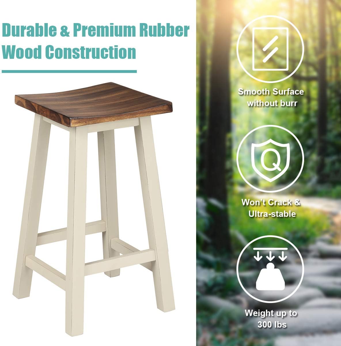 3 Piece Pub Dining Set with Counter Height Table and Bar Stools