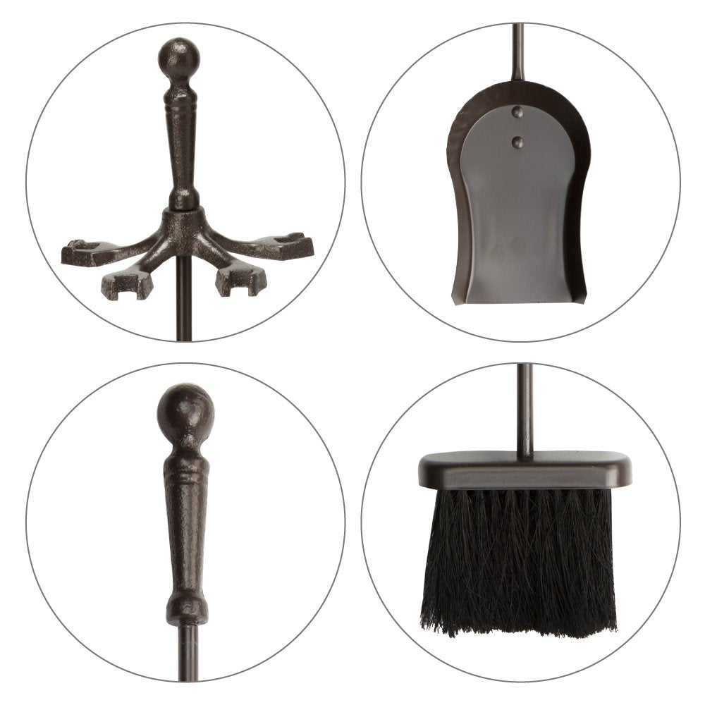 5-Piece Bronze Fireplace Tool Set