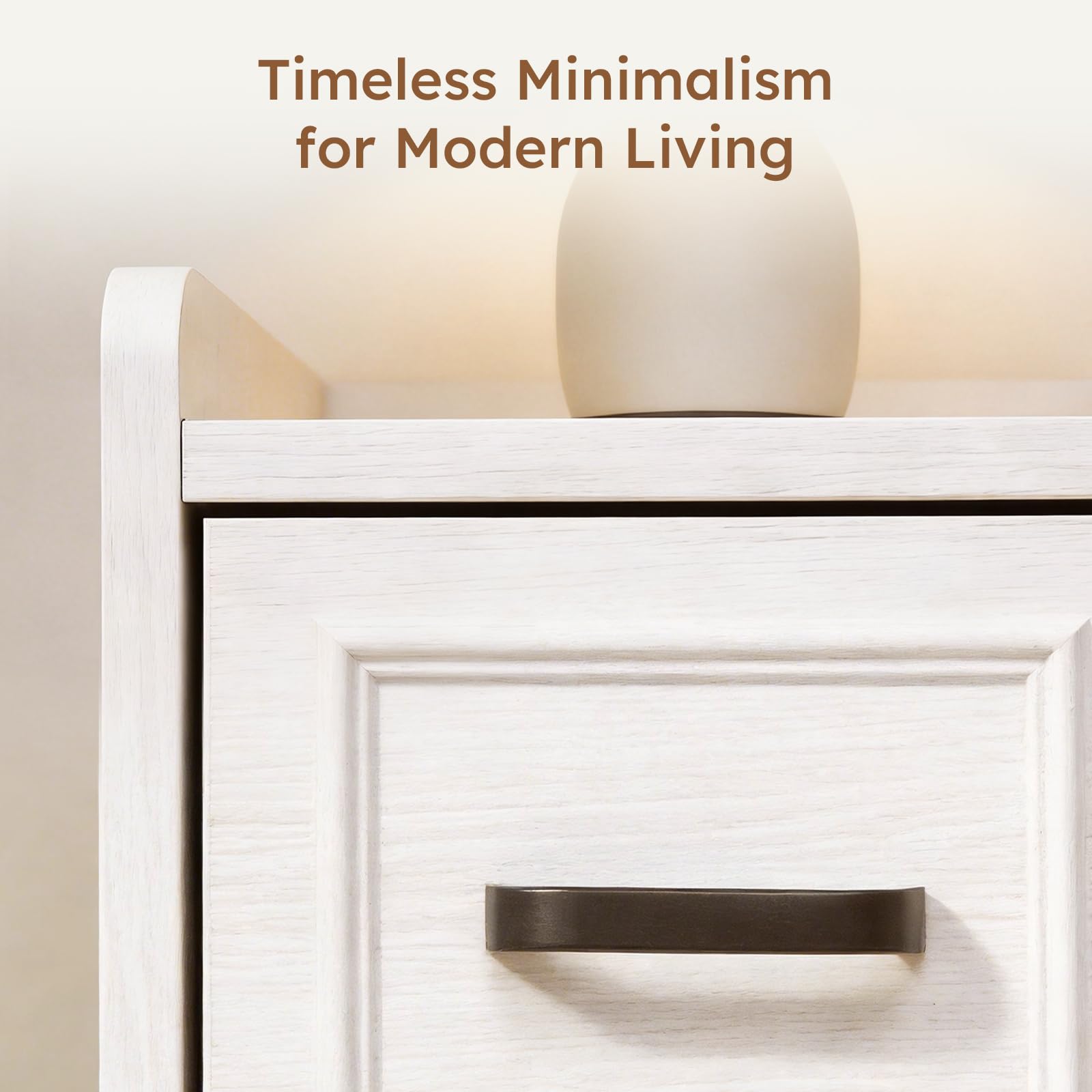 White Farmhouse Nightstand with Drawers