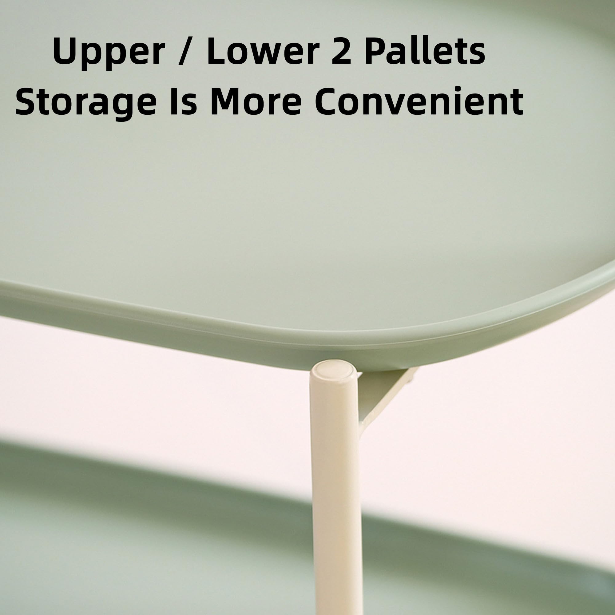 2-Tier Rolling Bar Cart with Wheels