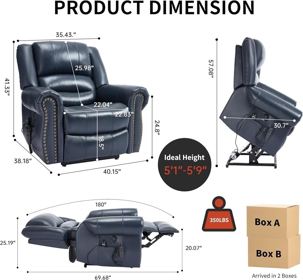 Power Lift Recliner Chair with Massage and Heat