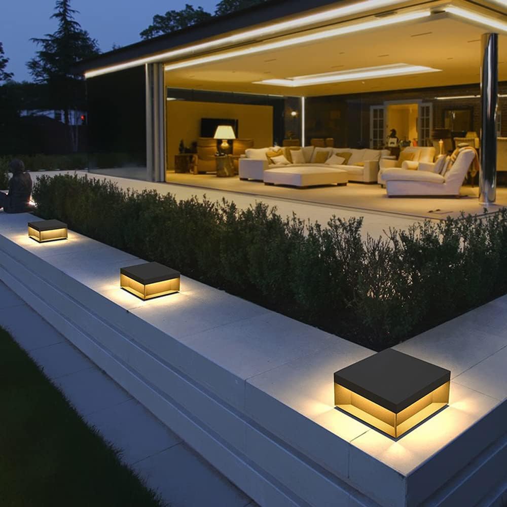 Square Outdoor Post Light - LED Pillar Lamp
