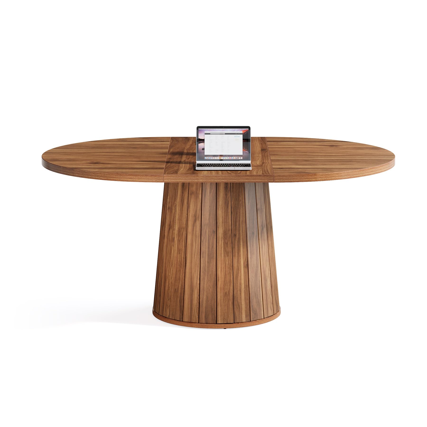 Oval Conference Table 55 Inches Wood Meeting Table for 6 People