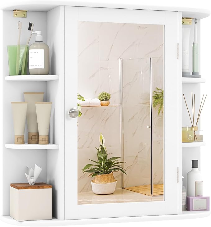 Bathroom Medicine Cabinet with Mirror Wall Mounted Storage Organizer