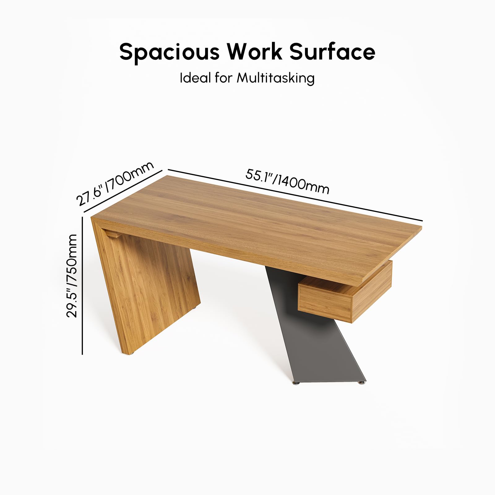 Industrial Writing Desk with Drawer