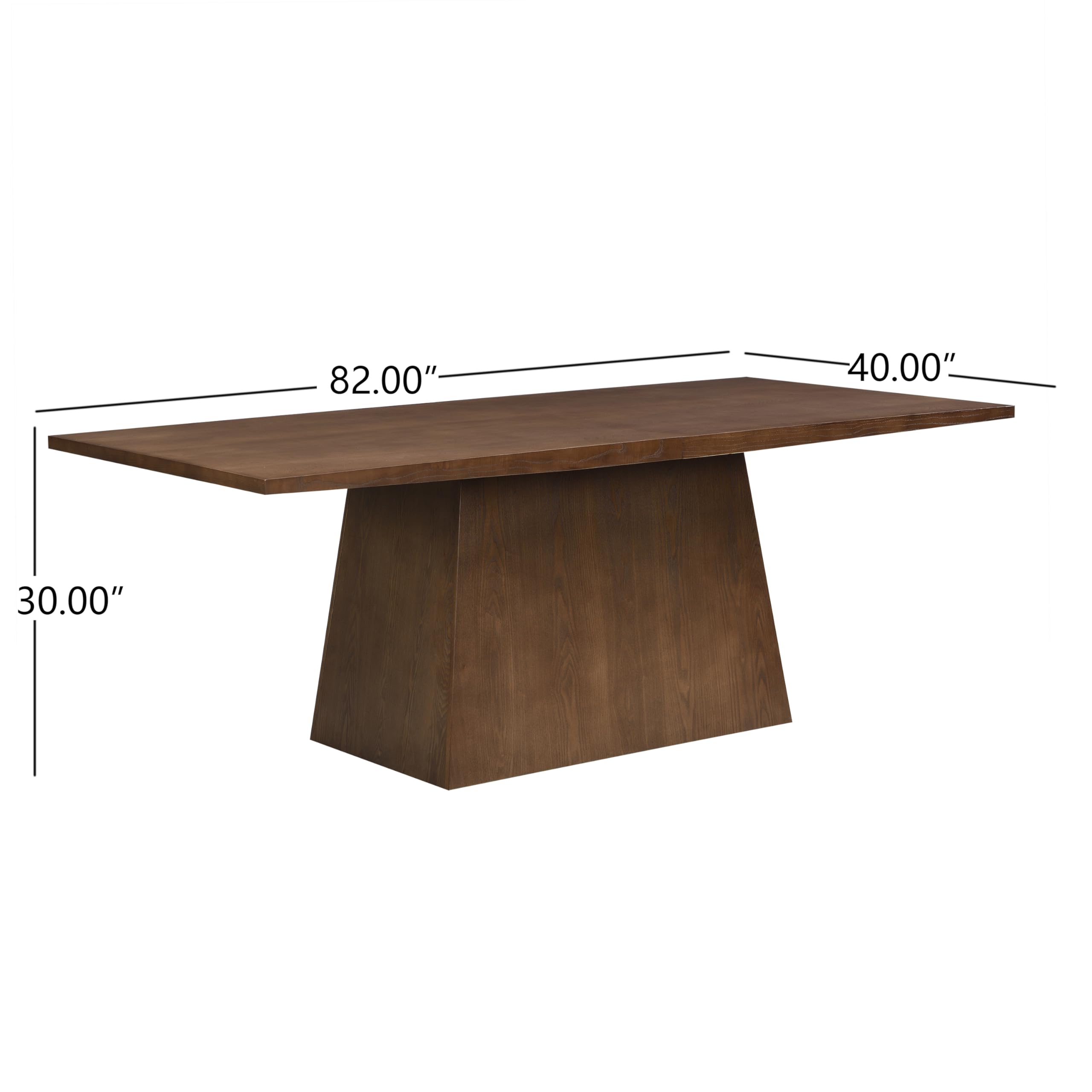 82-Inch Rectangular Dining Table with Taper Base