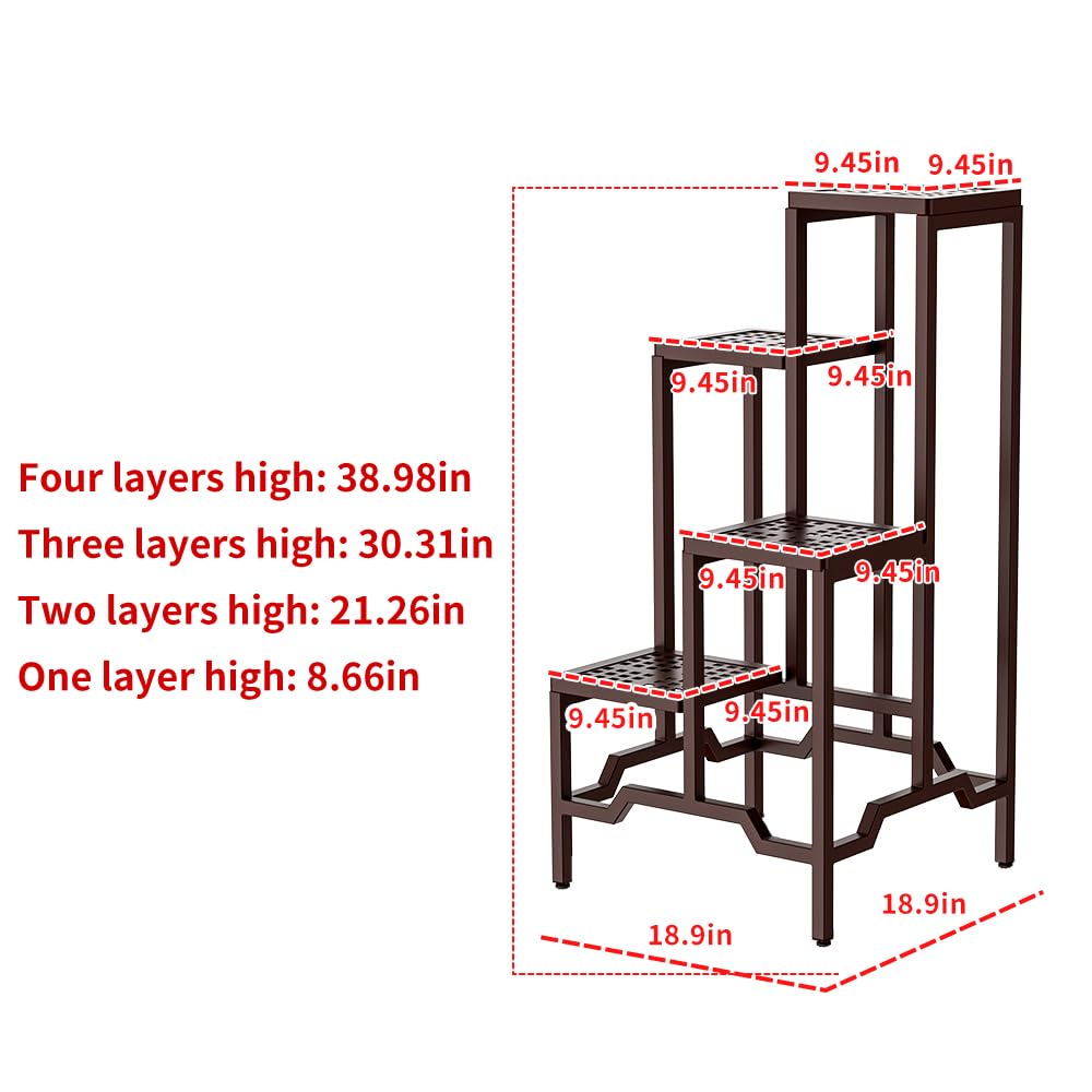 4-Tier Aluminum Plant Stand - Indoor Outdoor Flower Rack