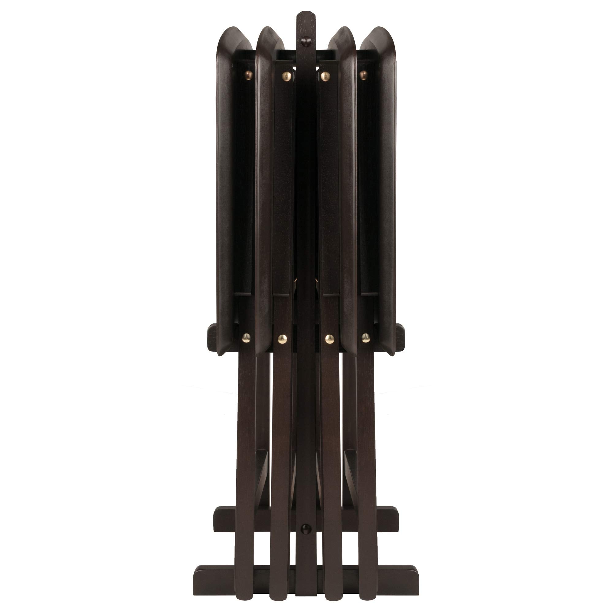 Anila Snack Table Set with Storage Rack - Fan Shaped Coffee Tables Set of 4