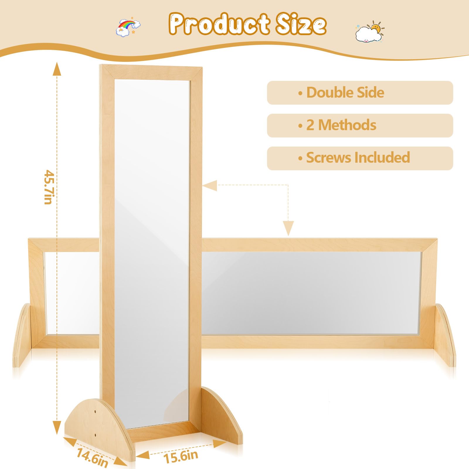 Double Sided Toddler Montessori Mirror