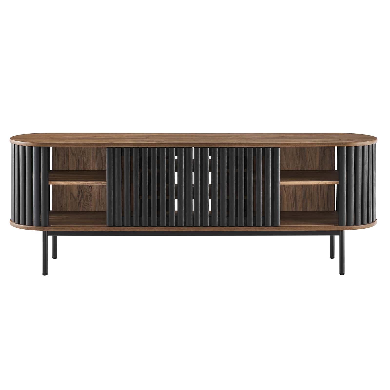 71" TV Stand - Walnut Black