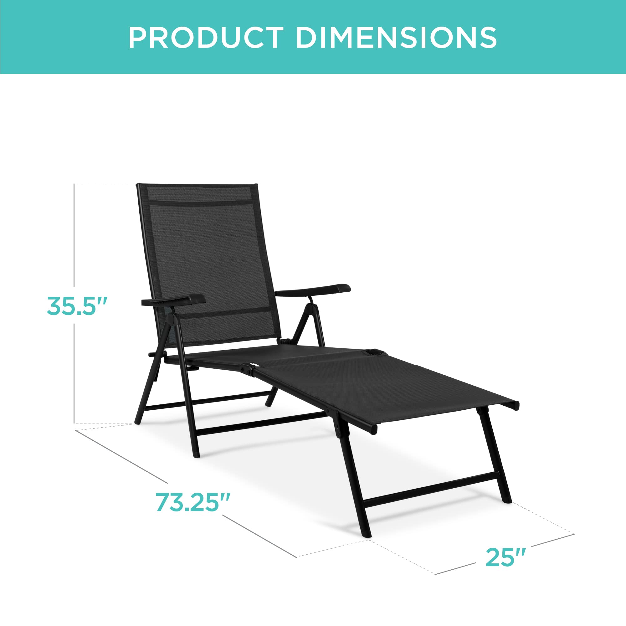 Adjustable Outdoor Patio Chaise Lounge Chairs Set of 2