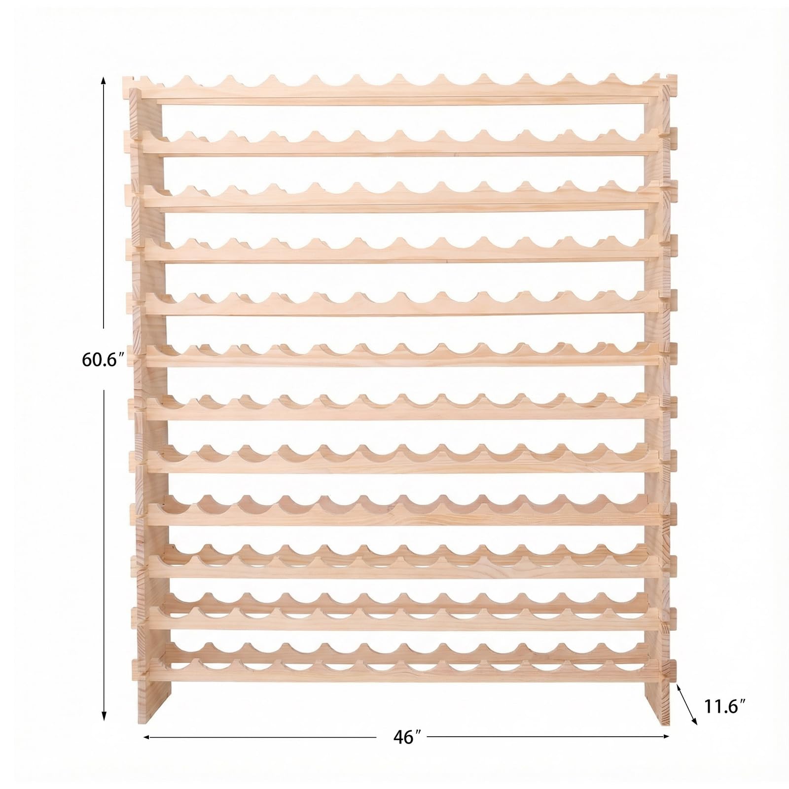 144-Bottle Pine Wood Wine Rack
