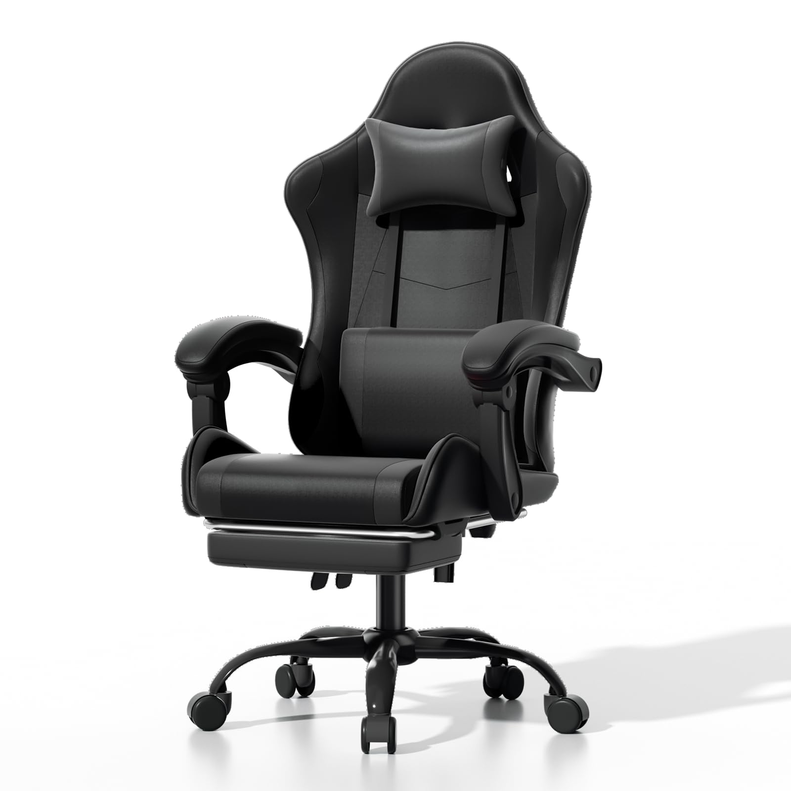 Ergonomic Gaming Chair with Footrest and Lumbar Support
