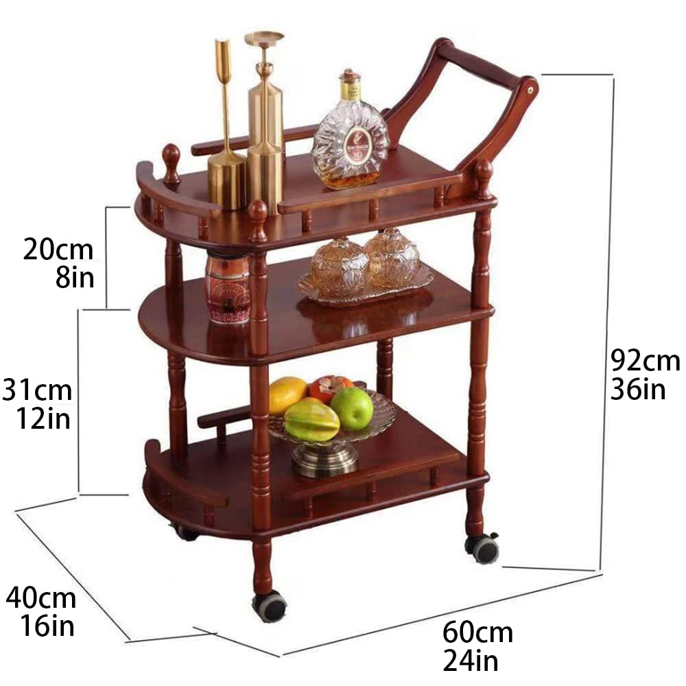 3-Tier Mobile Bar Cart Serving Cart