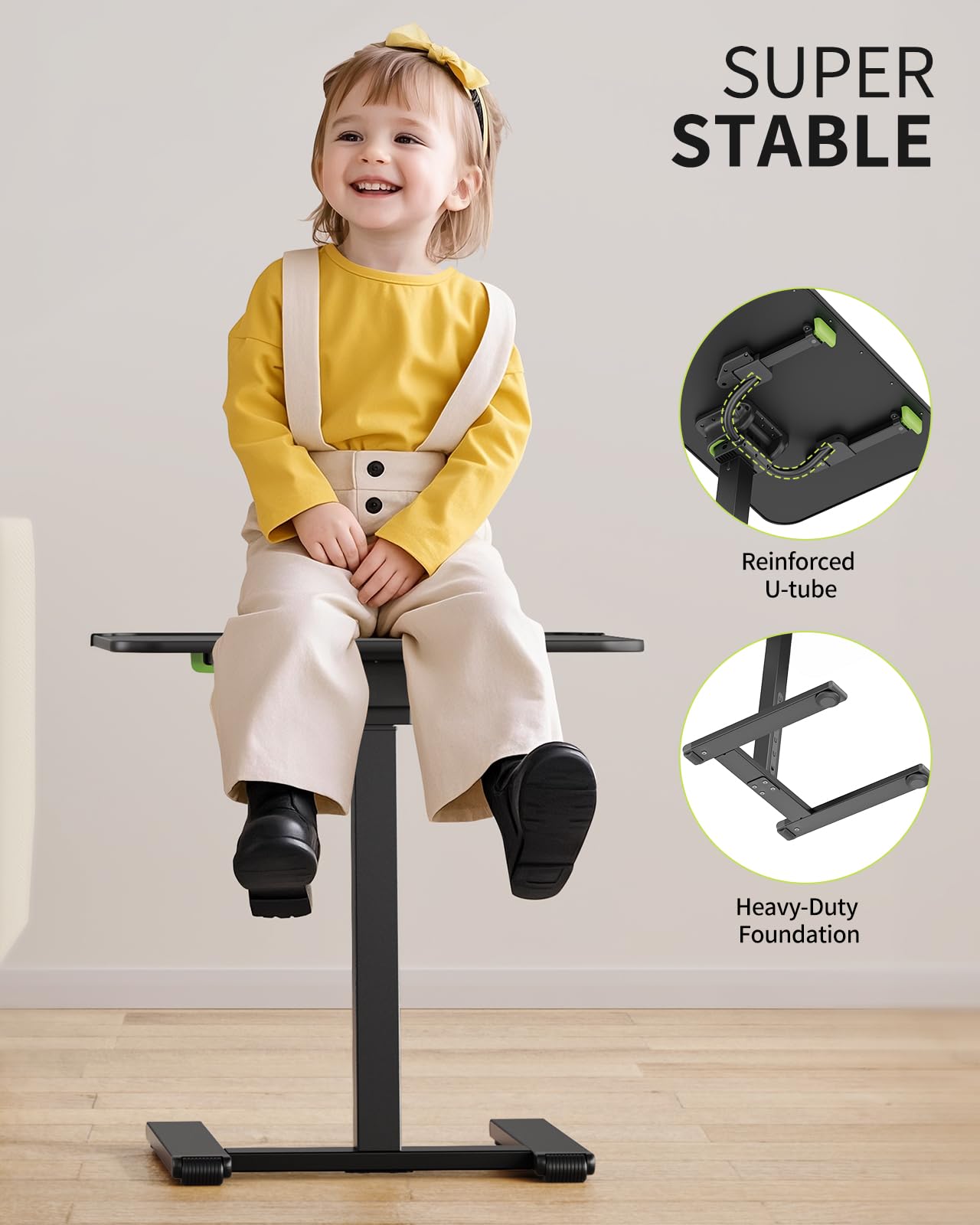 Mobile TV Tray Table with Wheels