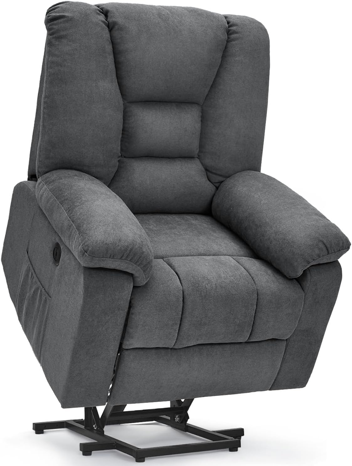 Power Lift Recliner with Heated Massage - Smoke Grey