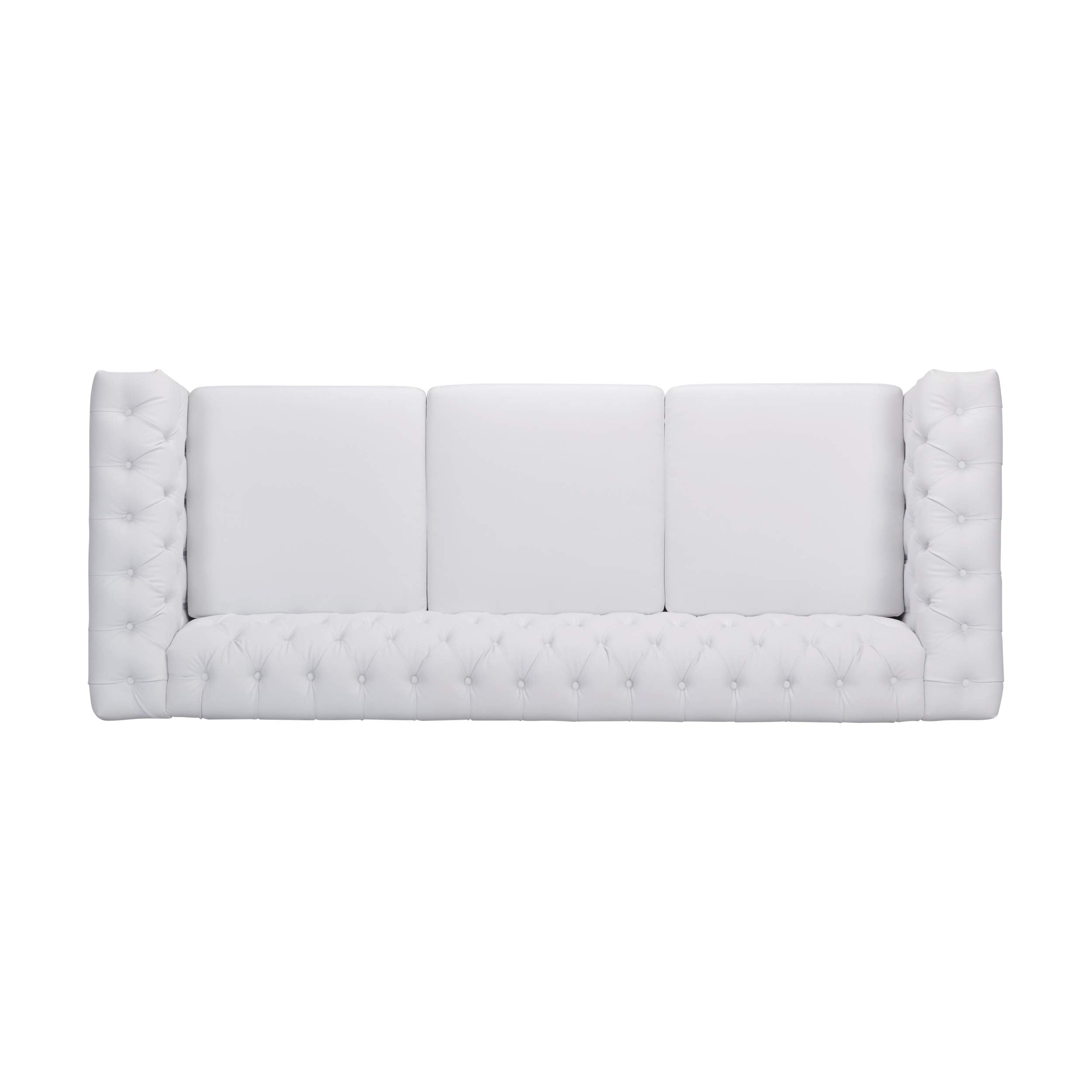 Tufted Chesterfield Faux Leather 3 Seater Sofa