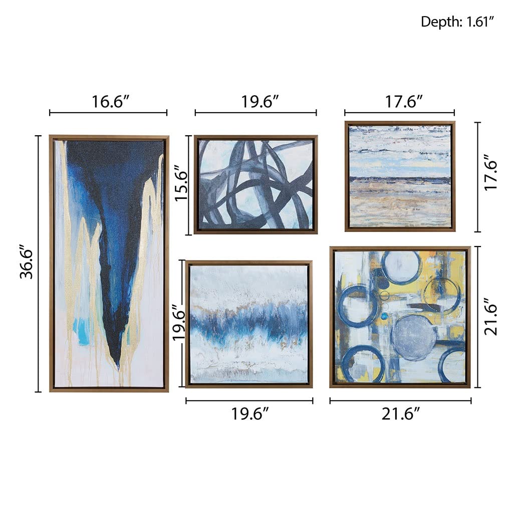 Blue Bliss 5 Piece Canvas Wall Art Set