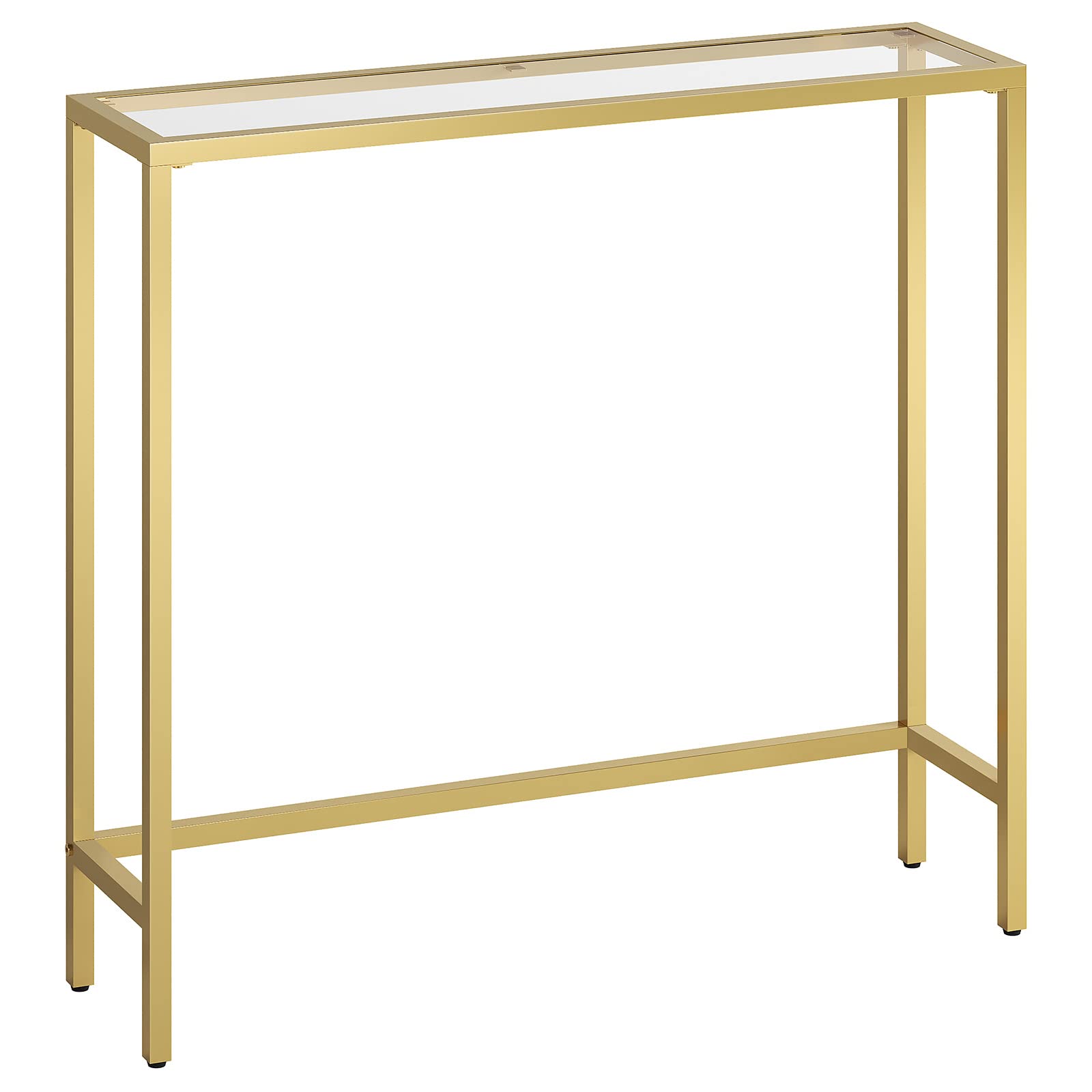Narrow Console Table Tempered Glass Gold