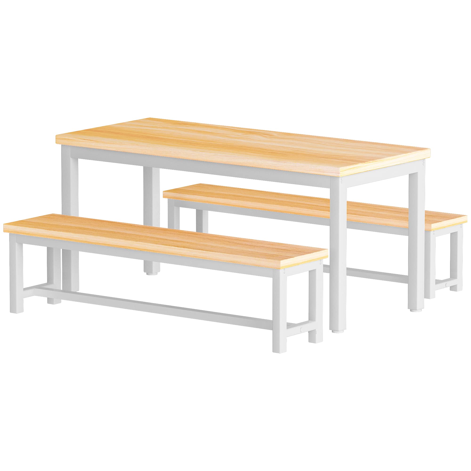 43.3" Dining Table Set for 4 with 2 Benches