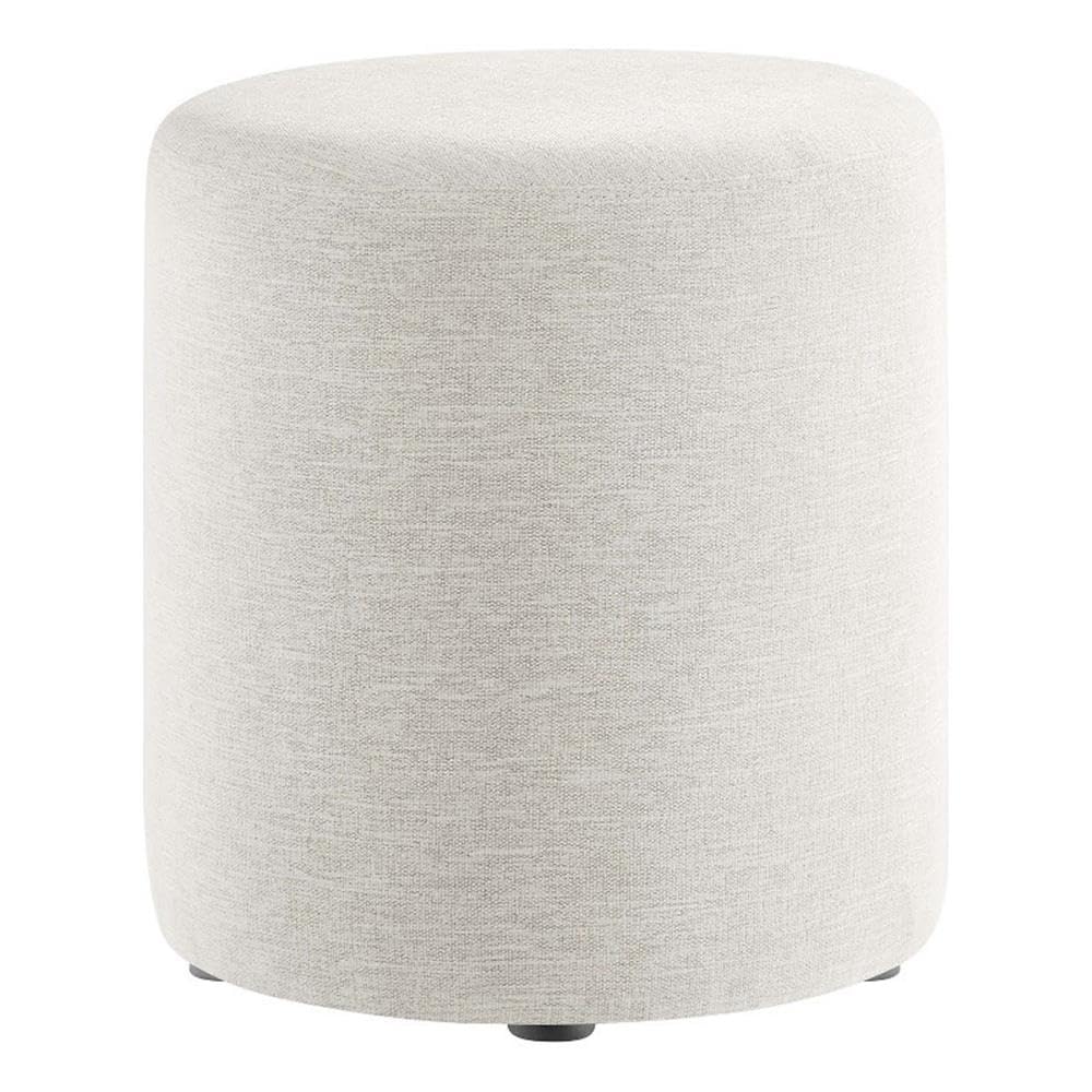 16" Round Woven Heathered Fabric Ottoman