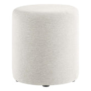 16" Round Woven Heathered Fabric Ottoman