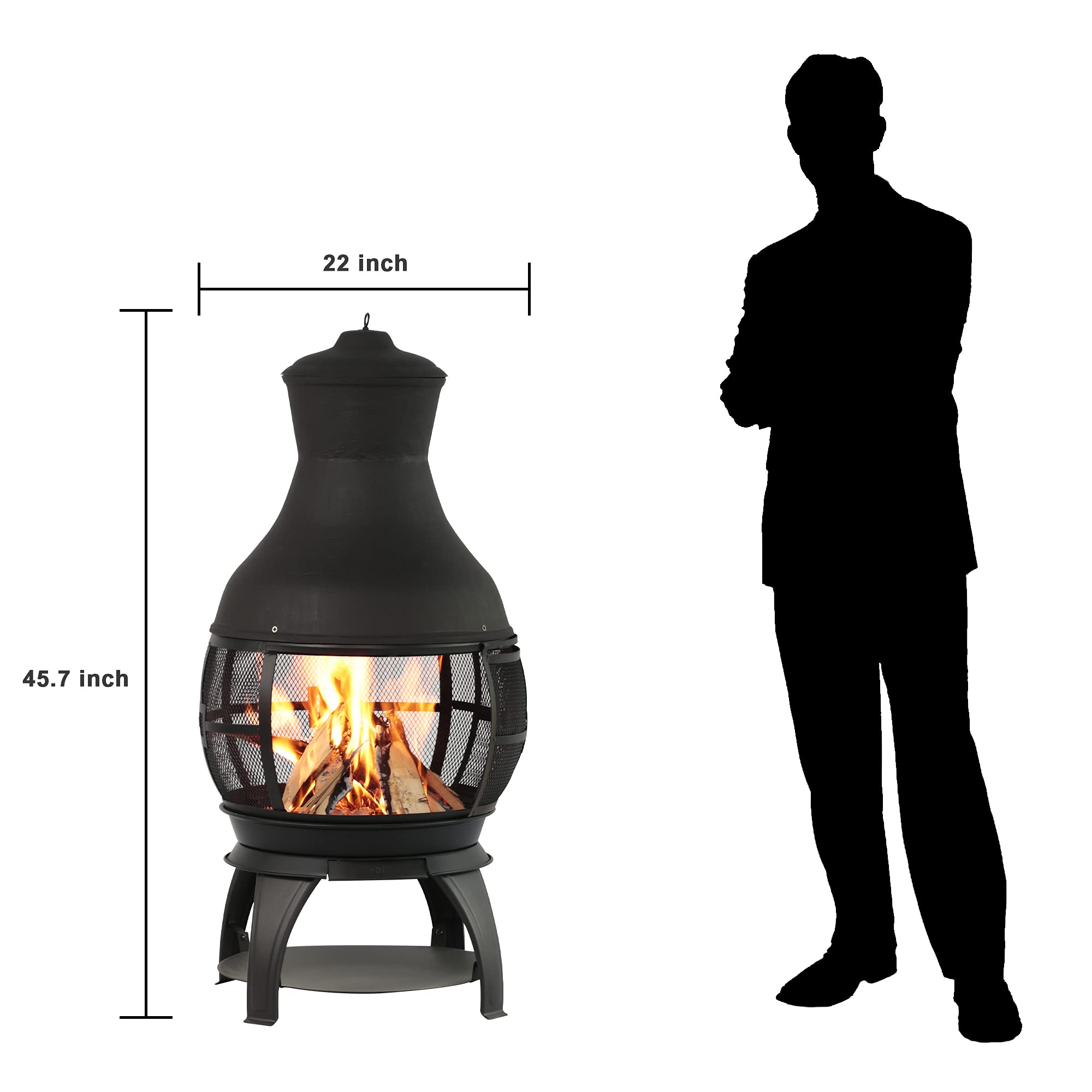 Wood Burning Chimenea Outdoor Fireplace