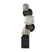Glass Abstract Decorative Sculpture with Black Base