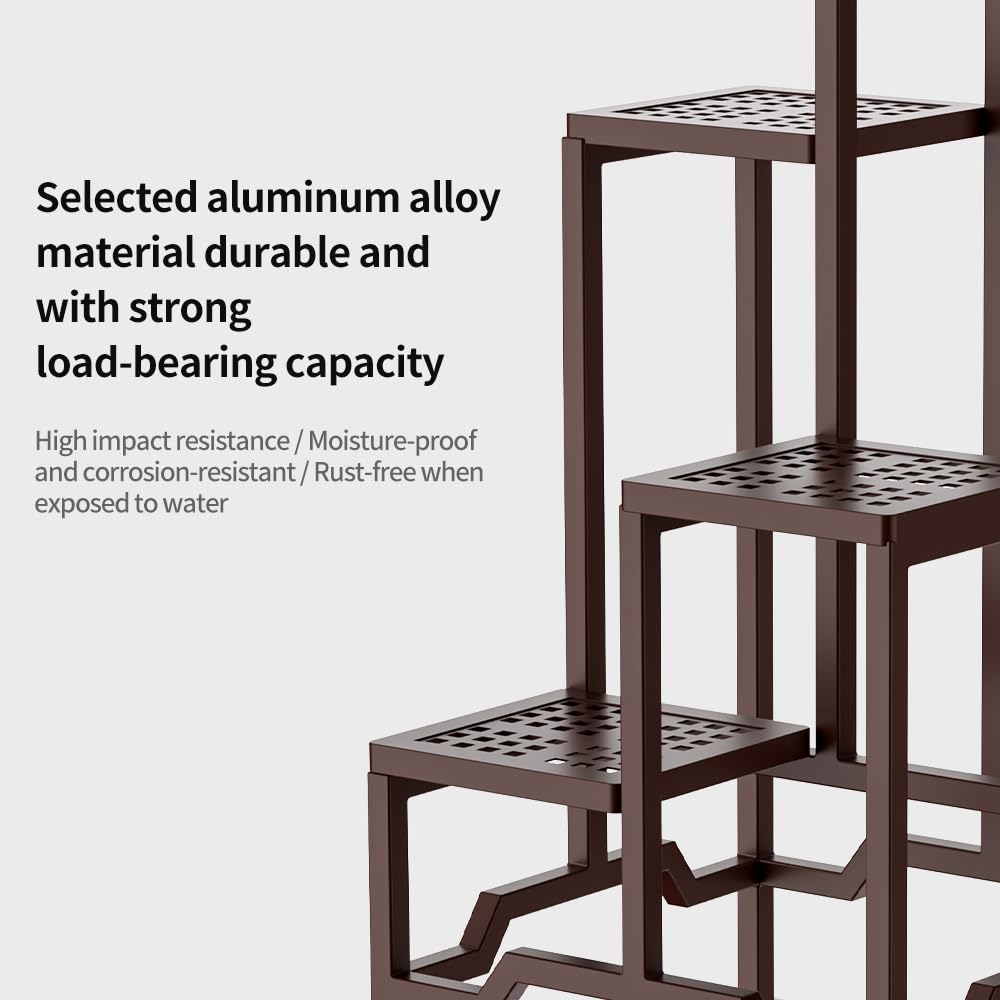 4-Tier Aluminum Plant Stand - Indoor Outdoor Flower Rack