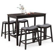 5-Piece Counter Height Dining Set with Saddle Stools