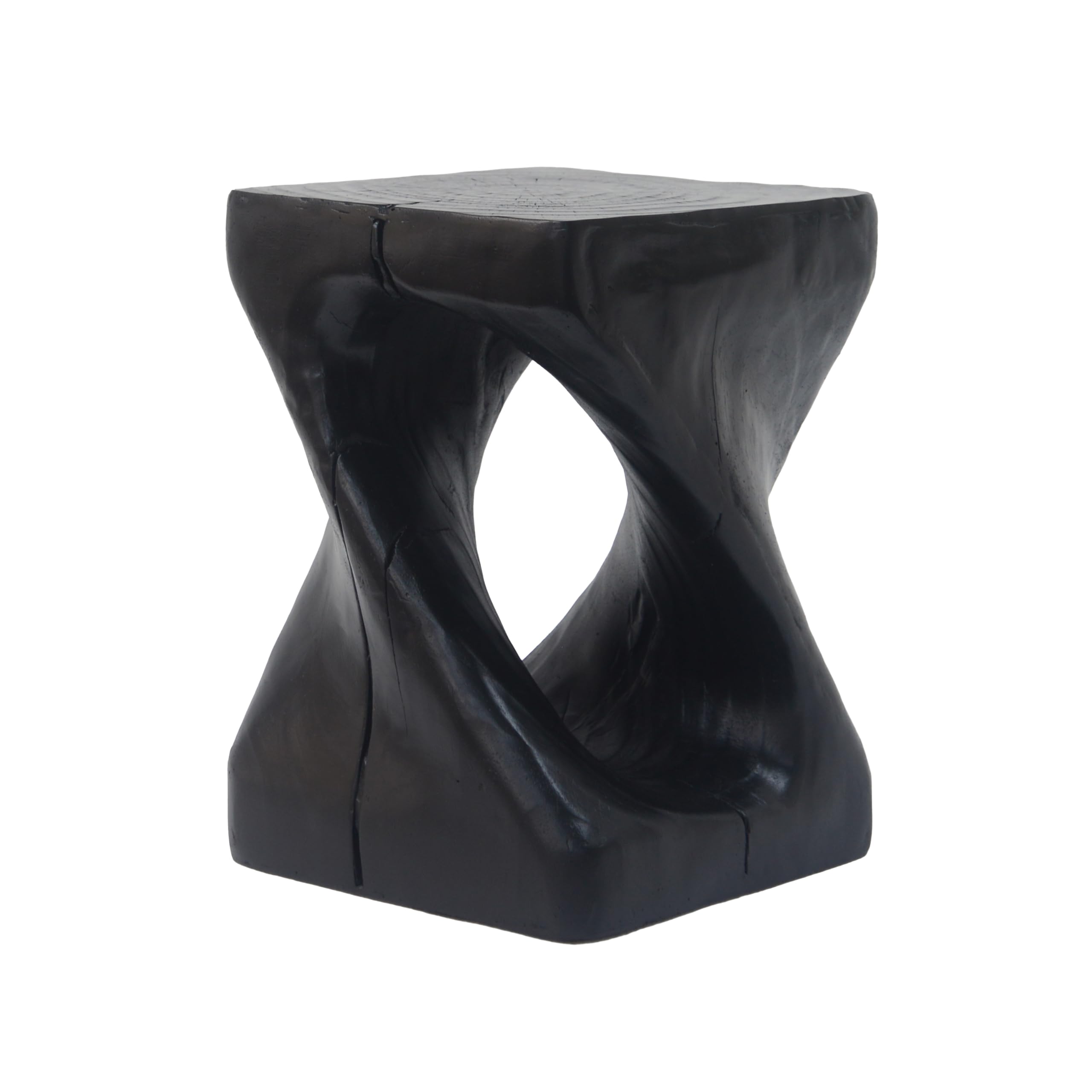 Twist Shape MGO Accent Side Table - Modern Pedestal End Table