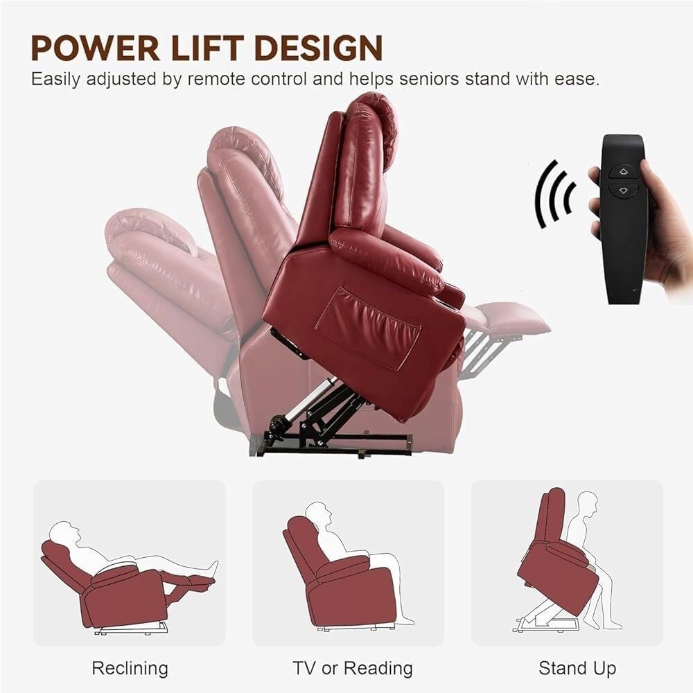 Electric Power Lift Recliner Chair with Massage and Heat