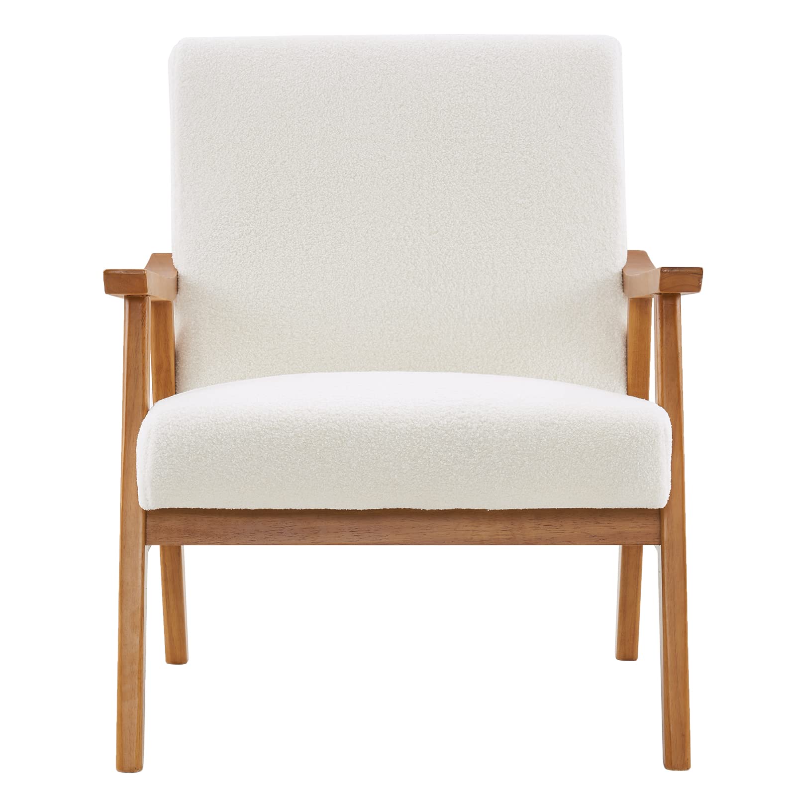 Mid-Century Accent Chair with Teddy Fleece
