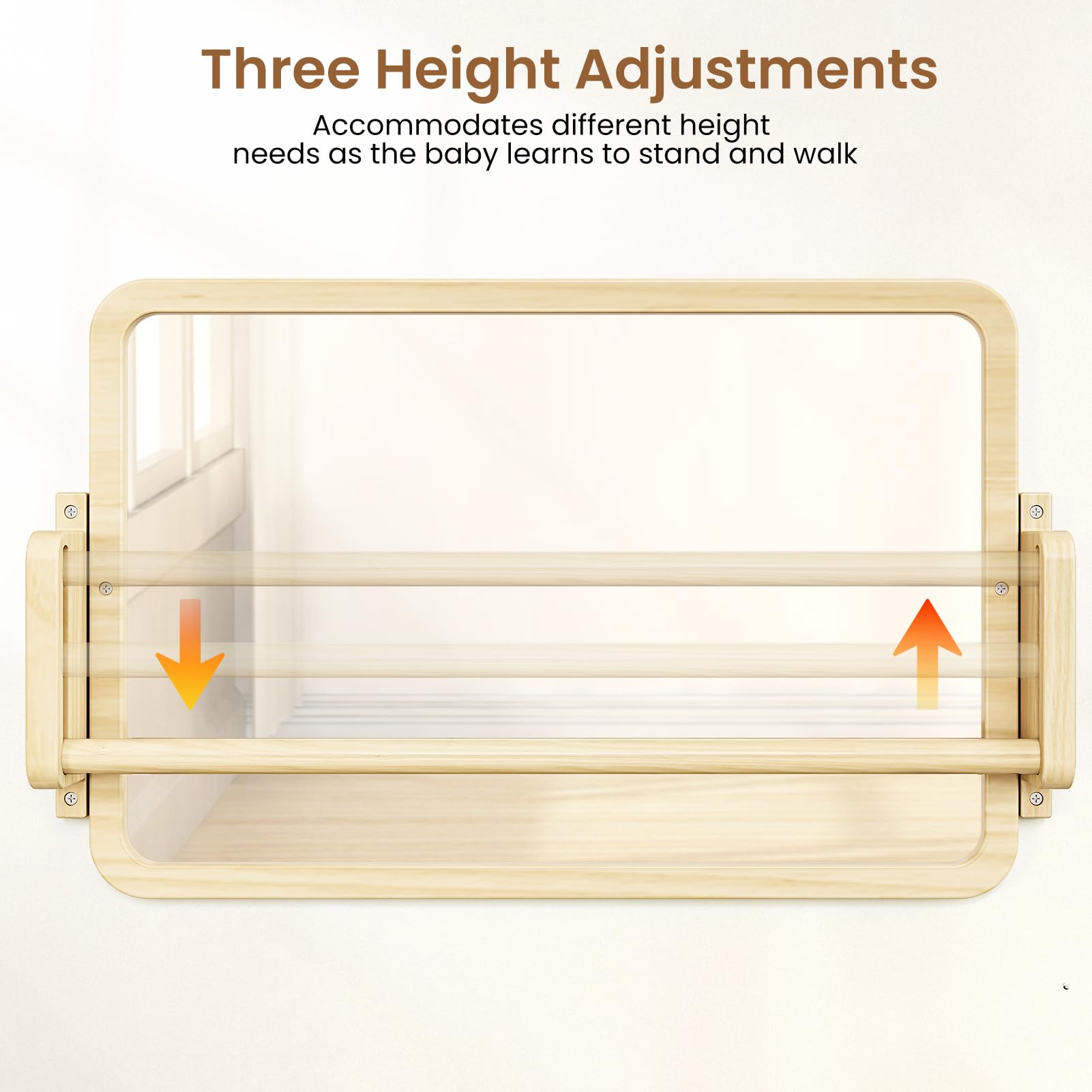 3-in-1 Montessori Mirror with Adjustable Pull-Up Bar