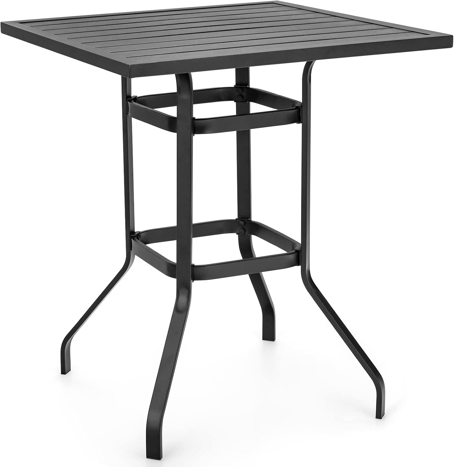 24 Inch Outdoor Bar Table with Aluminum Tabletop