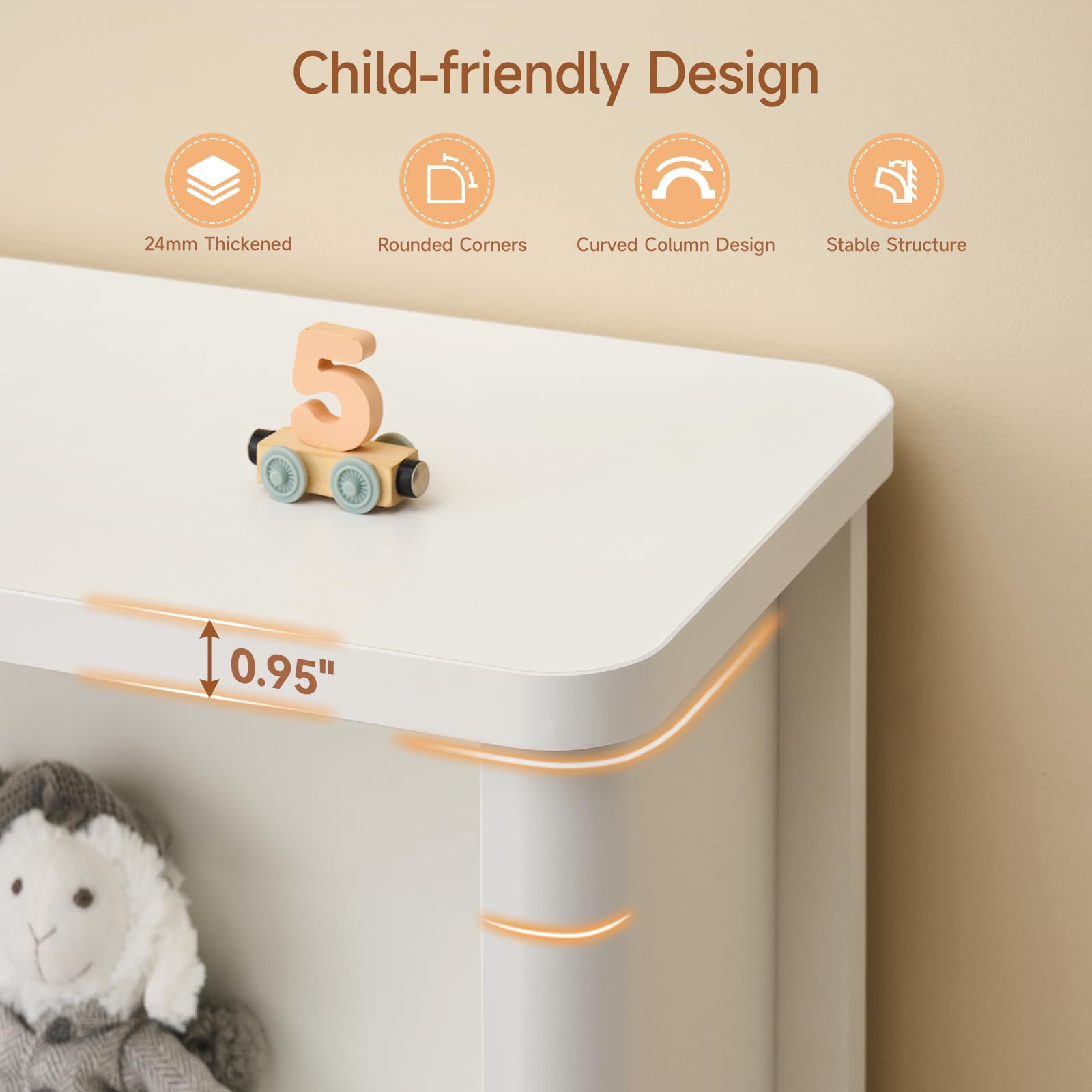 6 Cube Toy Storage Organizer with Wave Design