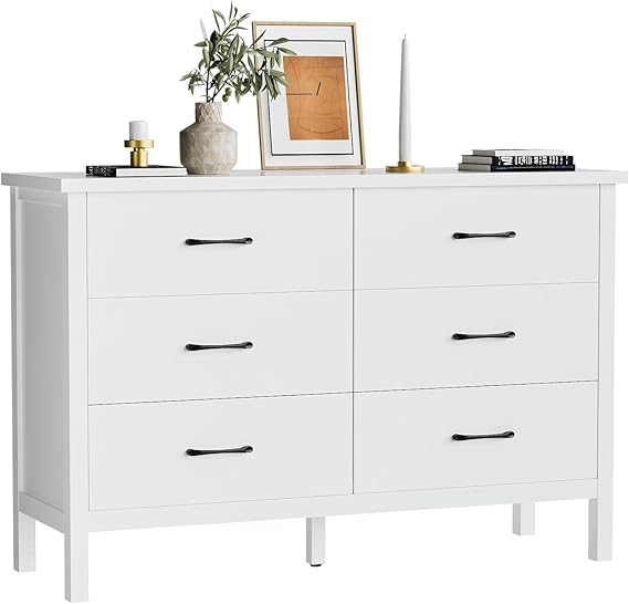 White Dresser with 7 Drawers 47 Inch Wide