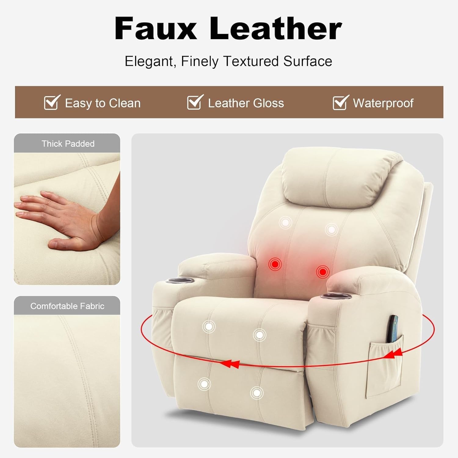 Power Lift Recliner Chair with Massage and Heating