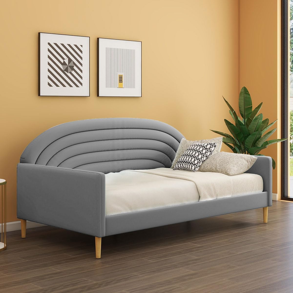 Modern Daybed Twin Size Cream Grey