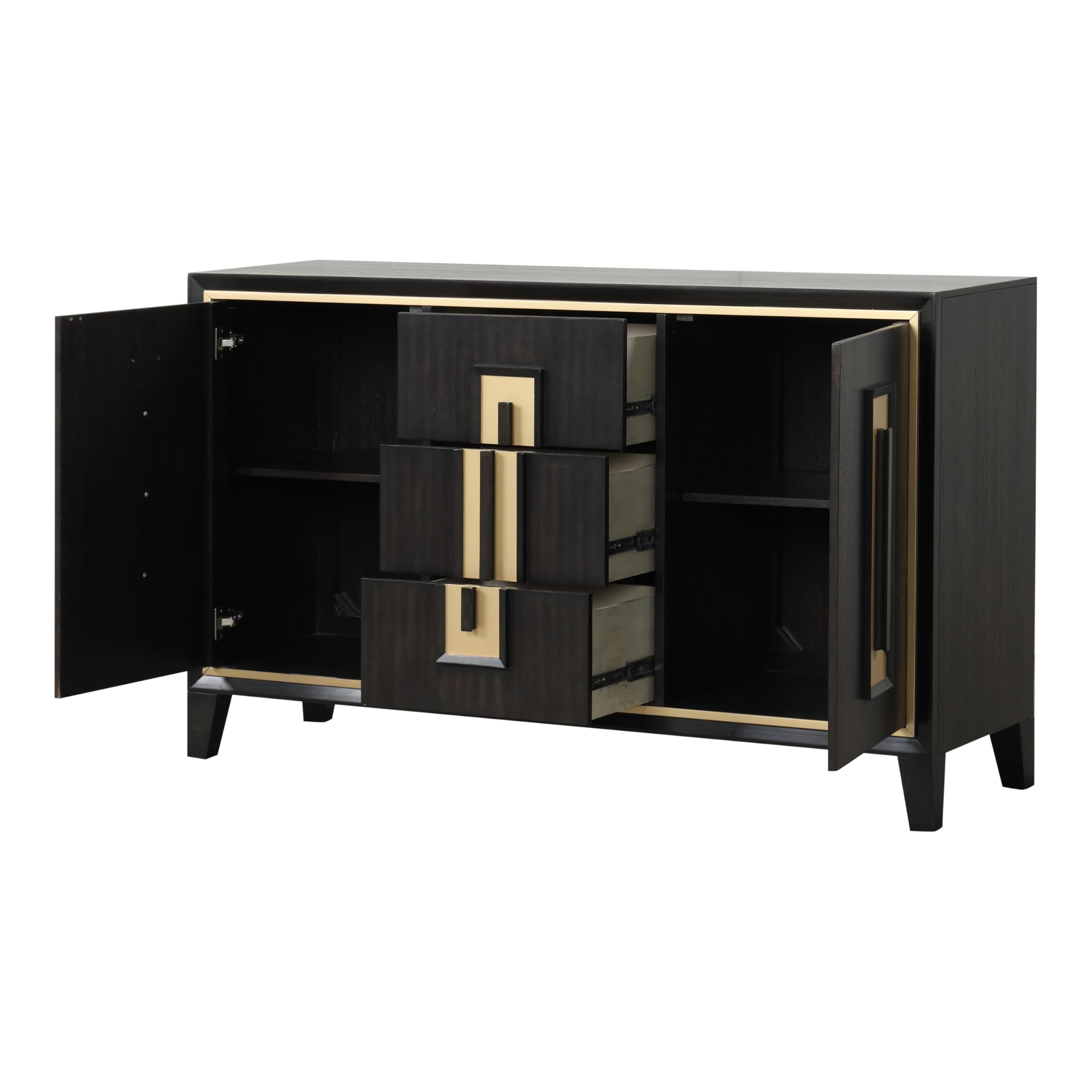 Modern 60-Inch Server with Felt-Lined Drawers