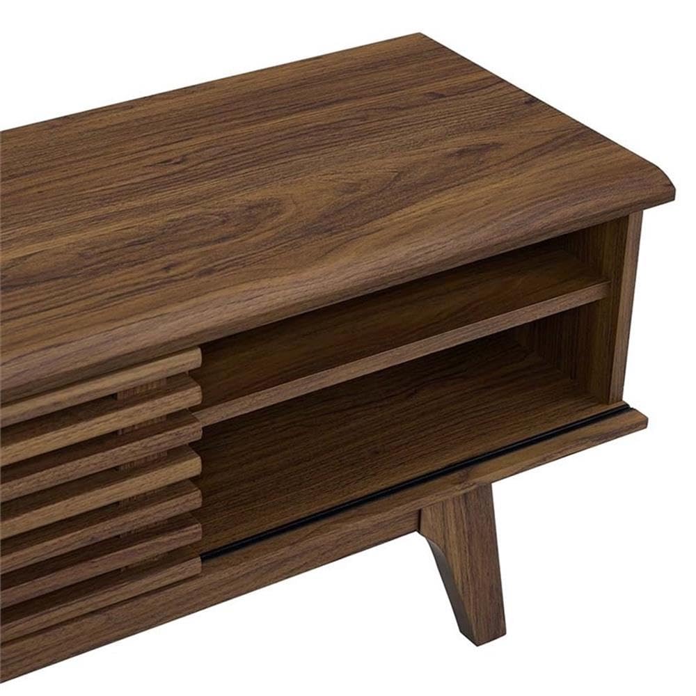 70" Mid-Century Modern TV Stand with Sliding Doors