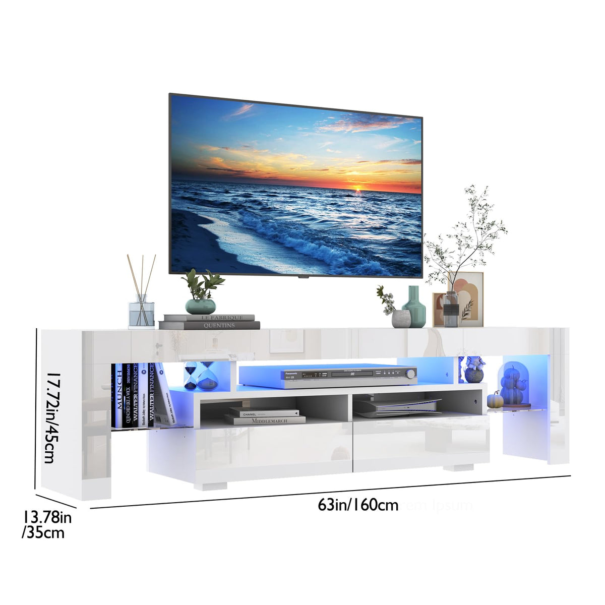 LED TV Stand with Storage Drawers