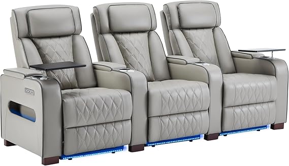 Luxury Home Theater Power Recliner with LED Lighting