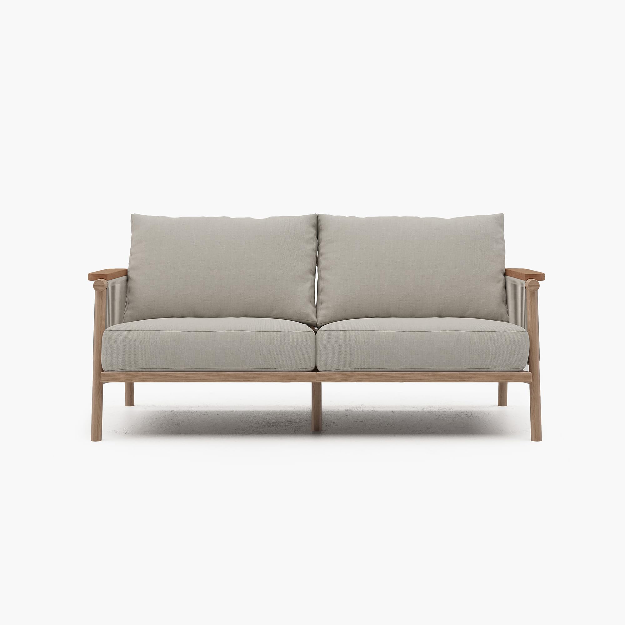 Modern All-Weather Aluminum Outdoor Patio Loveseat