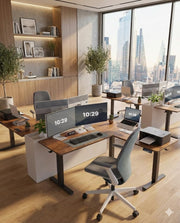 Electric L-Shaped Standing Desk with Power Outlet