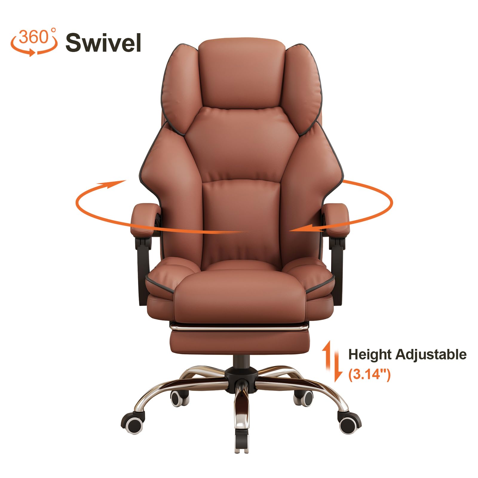High Back Executive Office Chair with Footrest