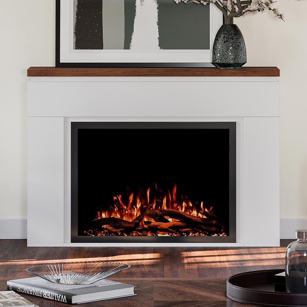 Smart Electric Fireplace Mantel with 33" Firebox Heater