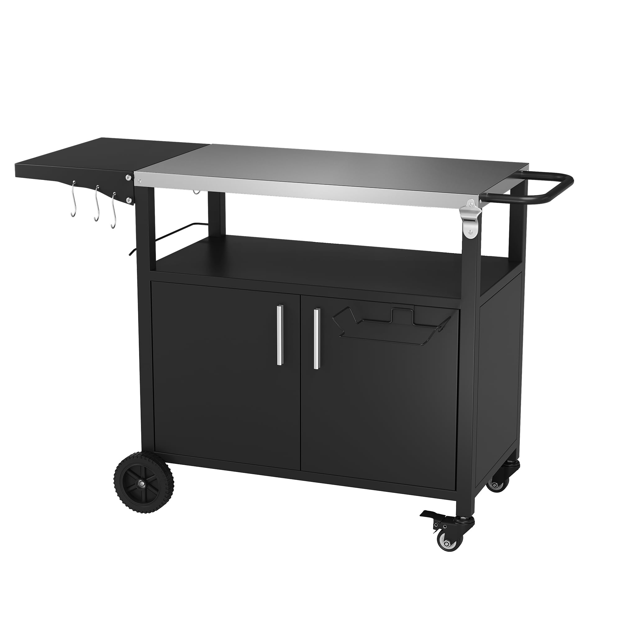 Outdoor Grill Cart with Foldable Top