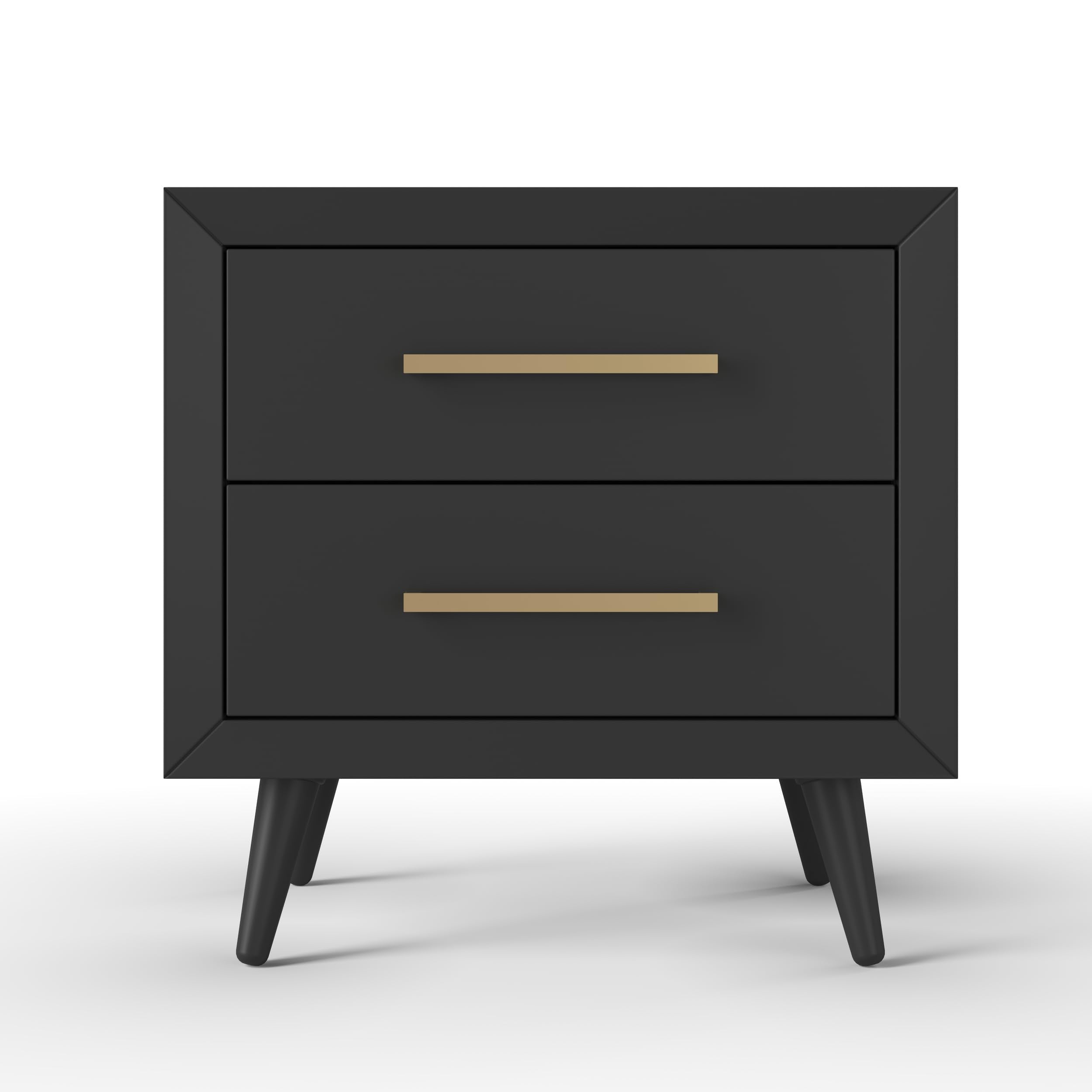 Mid-Century Modern 2-Drawer Nightstand